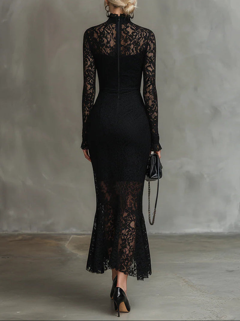 Ophelia | Long Dress with Long Sleeves and Lace