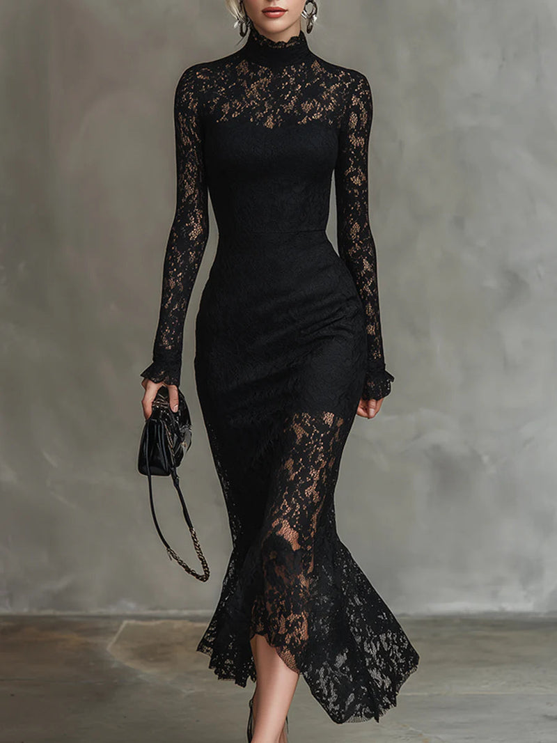 Ophelia | Long Dress with Long Sleeves and Lace