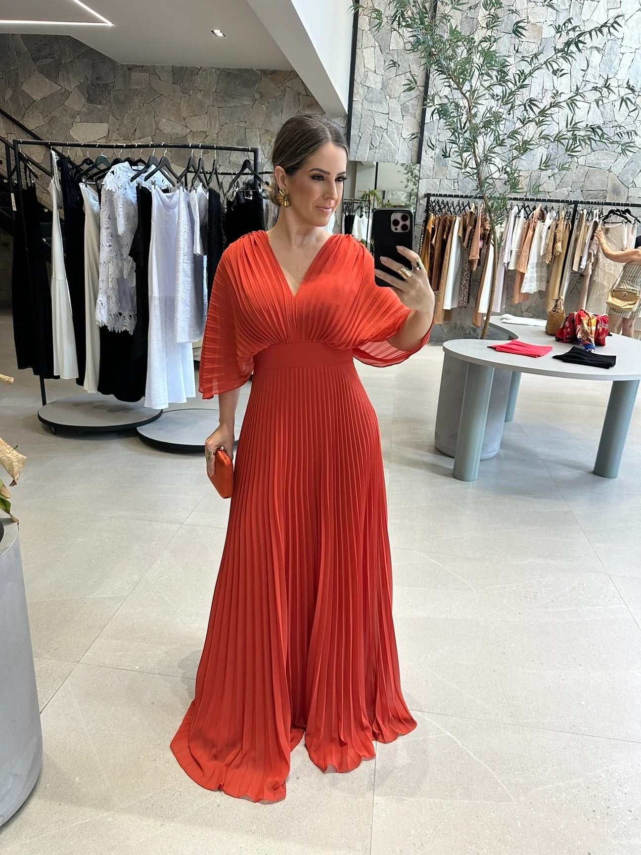 Maria | Lively Maxi Dress with Pleats