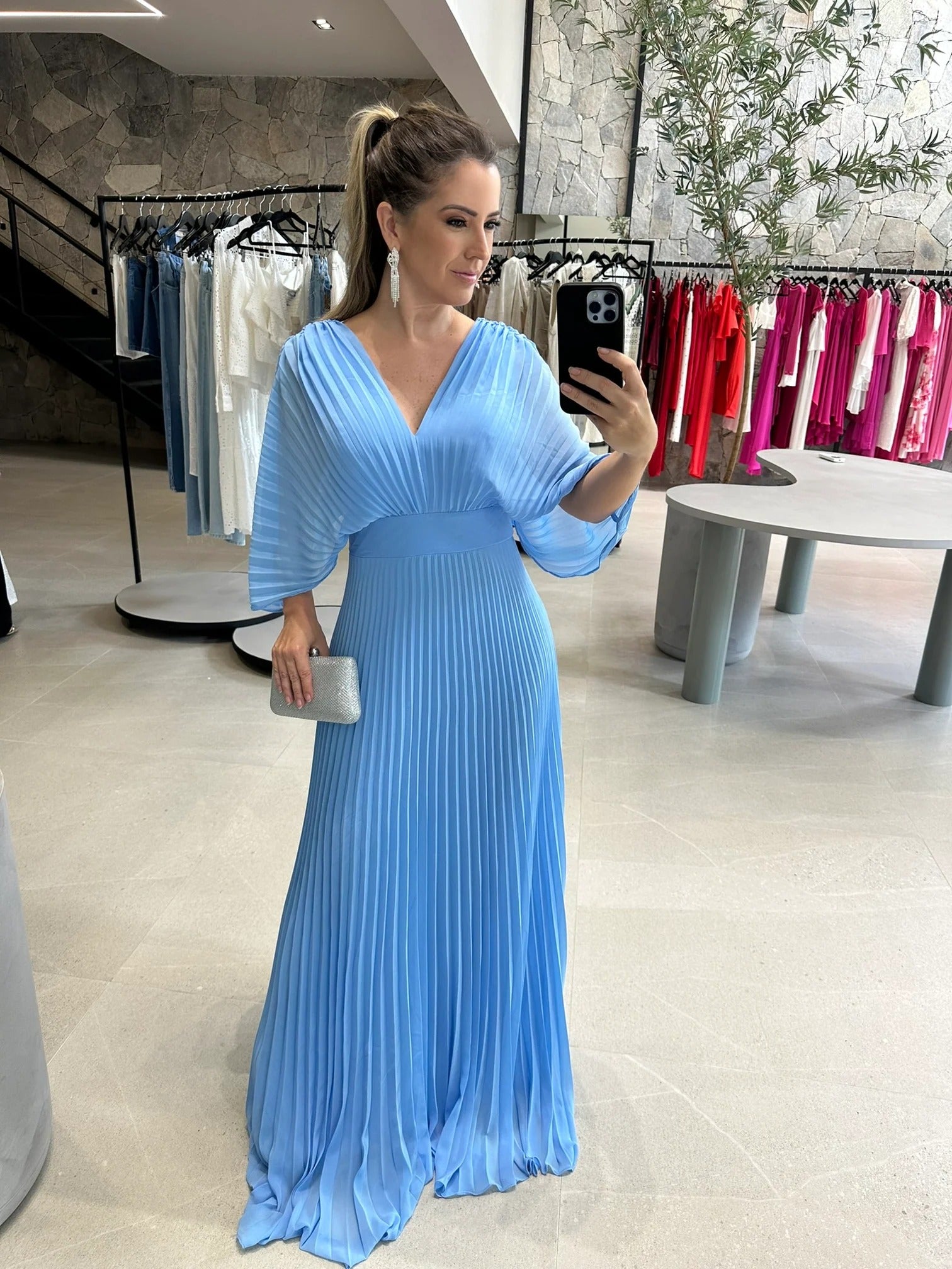 Maria | Lively Maxi Dress with Pleats