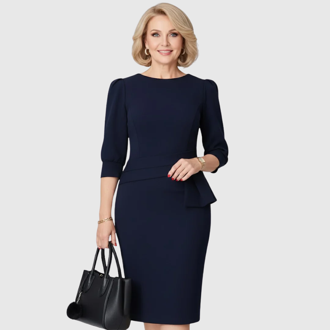 Janelle | Refined Ruffle Midi Dress