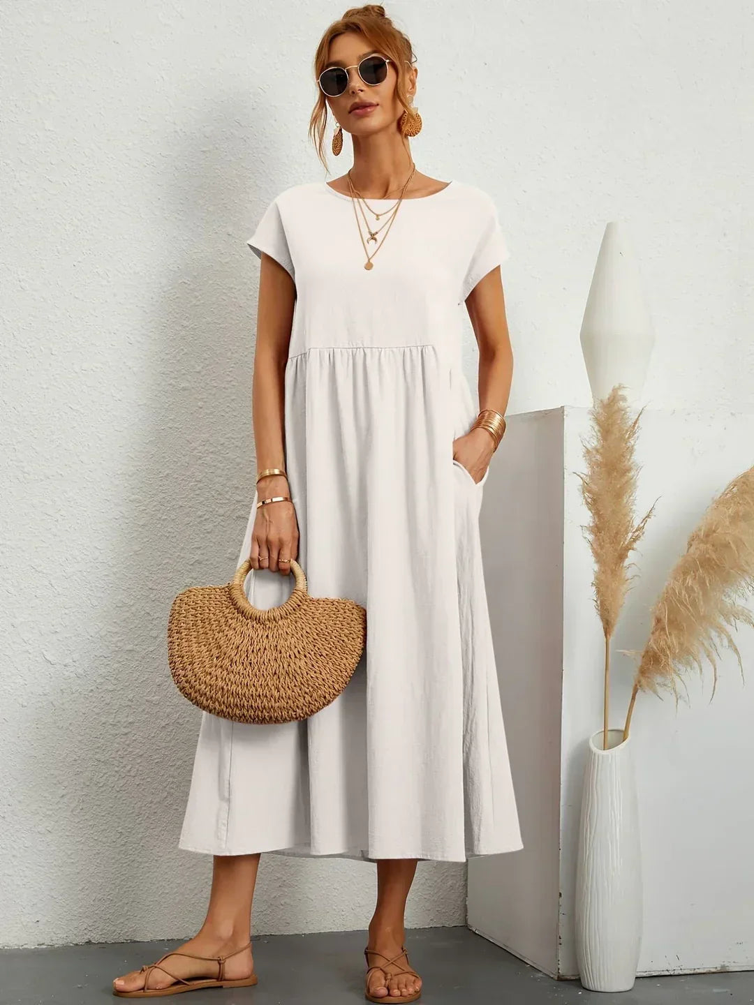 Addison | Timeless Elegance Fluid Midi Dress