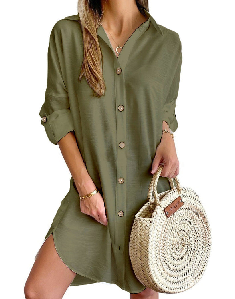 Claribel | Button-Up Shirt Dress