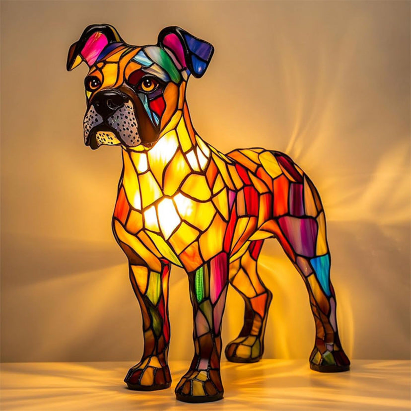 Gaston | Magical dog lamp made of colored glass