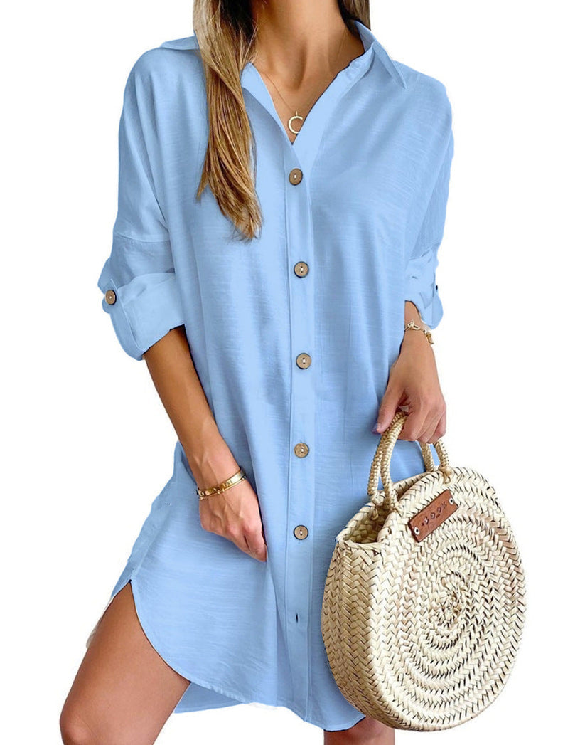 Claribel | Button-Up Shirt Dress