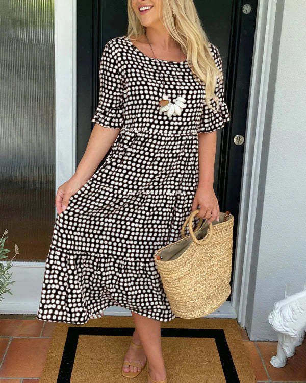 Samantha | Elegant dress with short sleeves and medium length