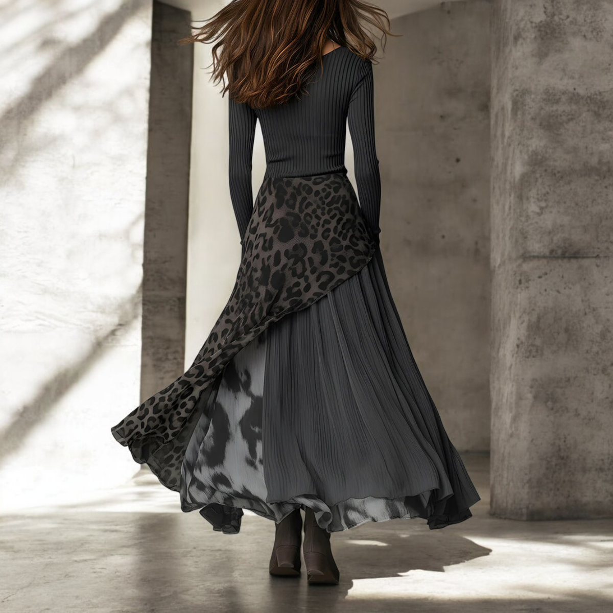 Amelia  | Long Leopard Dress