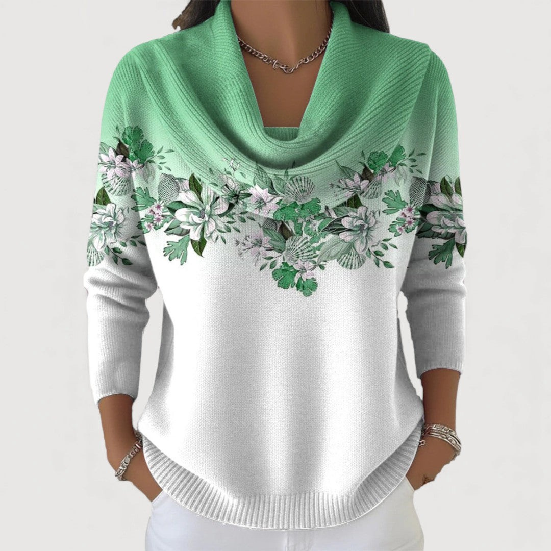 Aspen | Floral Sweater with Soft Collar
