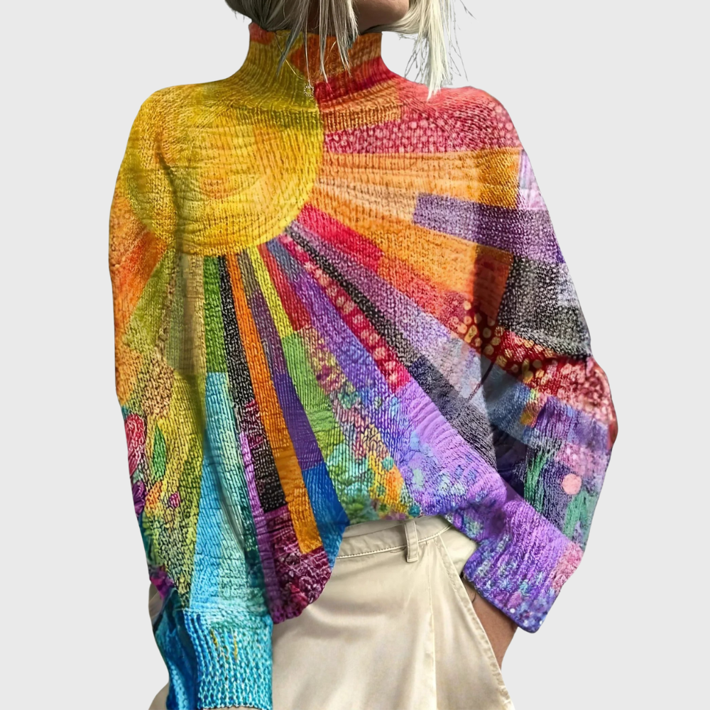 Ada | Colorful and Cheerful High Neck Sweater