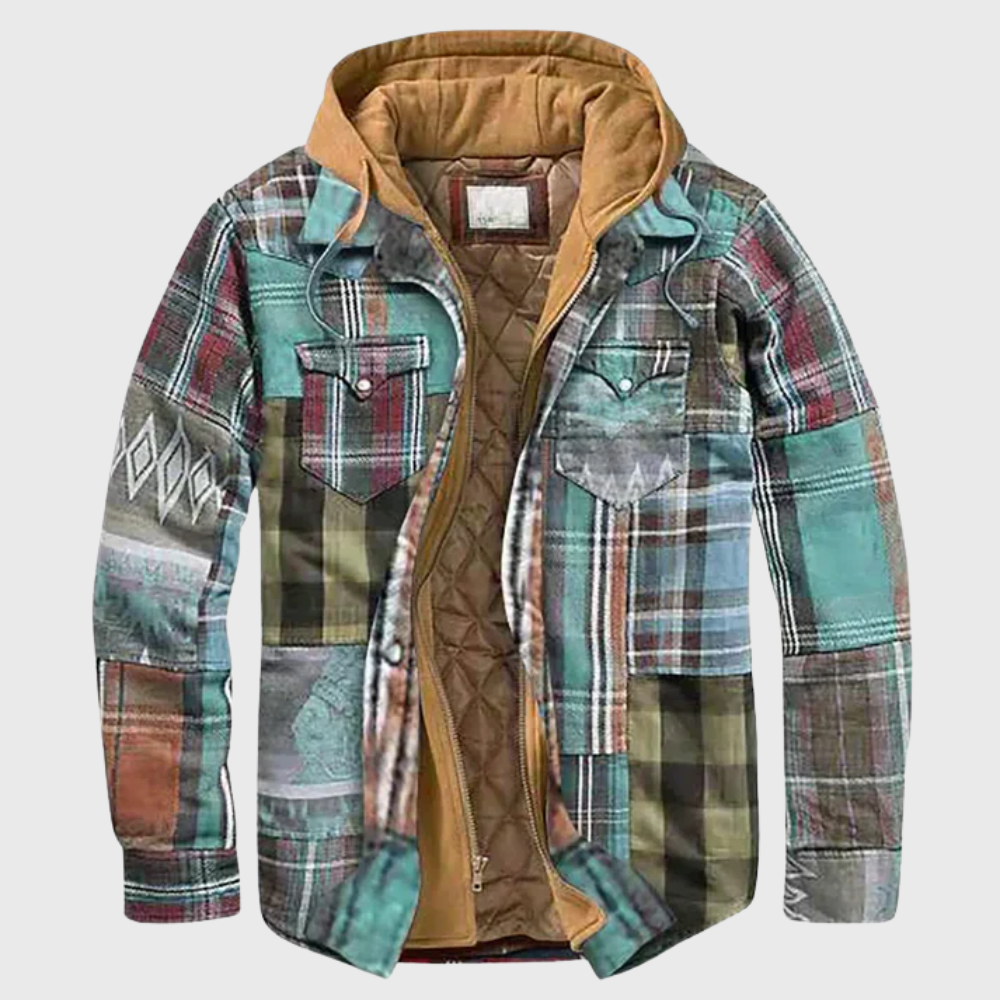 John | Elegant plaid and patchwork jacket