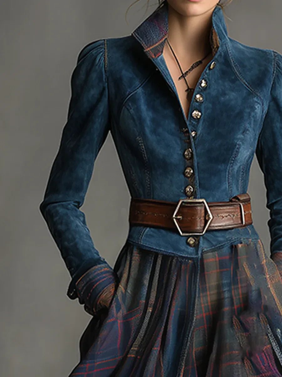 Lexi | Blue Suede Maxi Dress