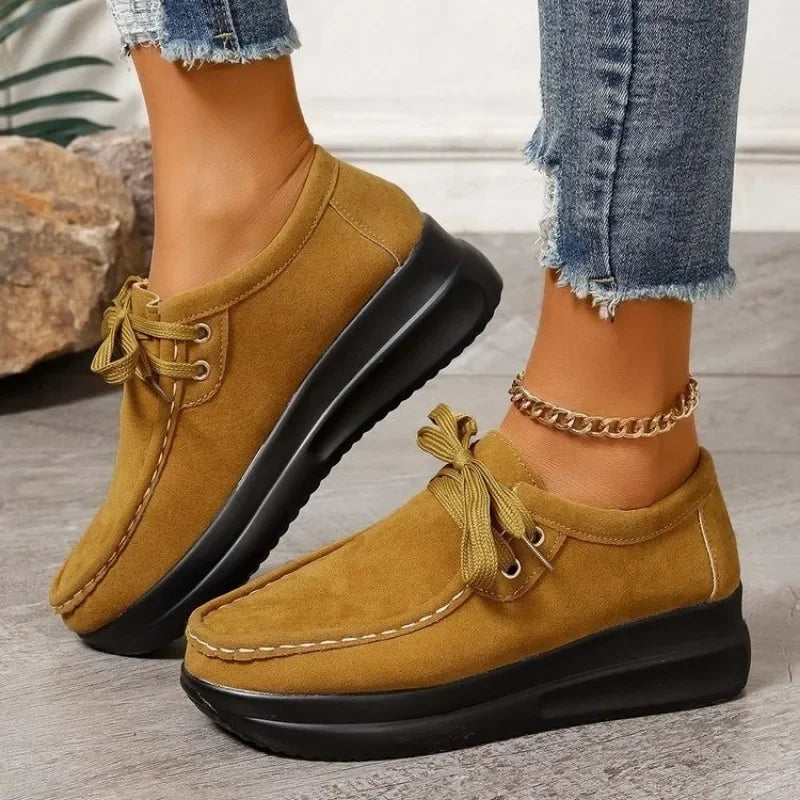 Amy | Lace Up Suede Shoes With Non Slip Sole