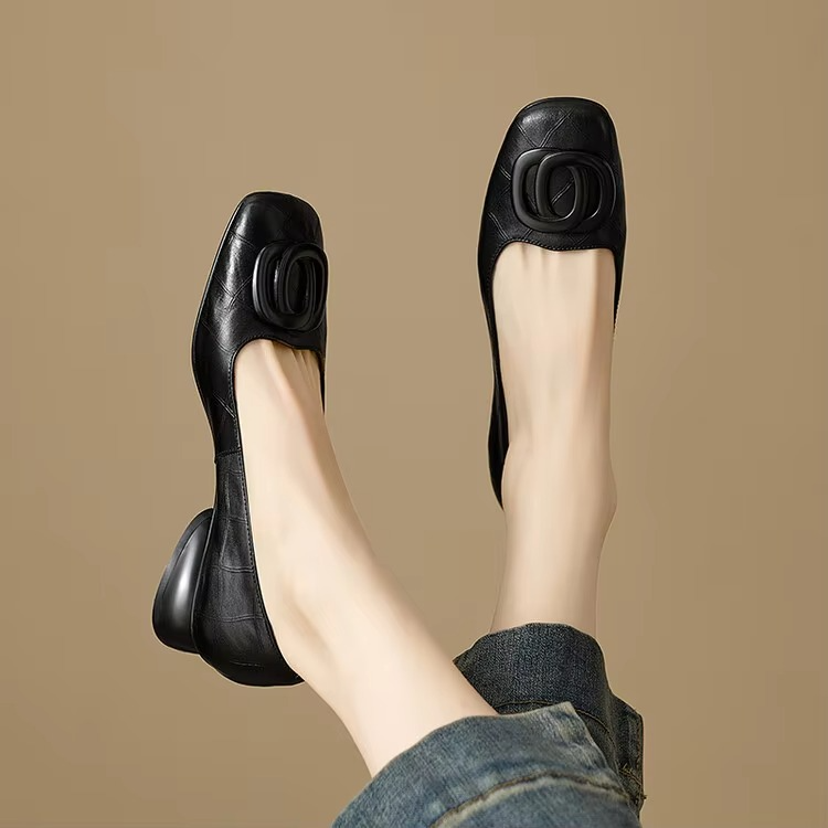 Jolie | Ballerinas with Square Toe and Buckle