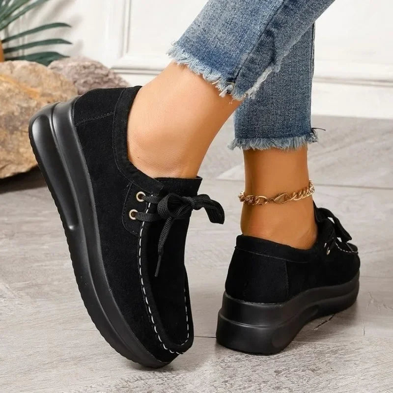 Amy | Lace Up Suede Shoes With Non Slip Sole