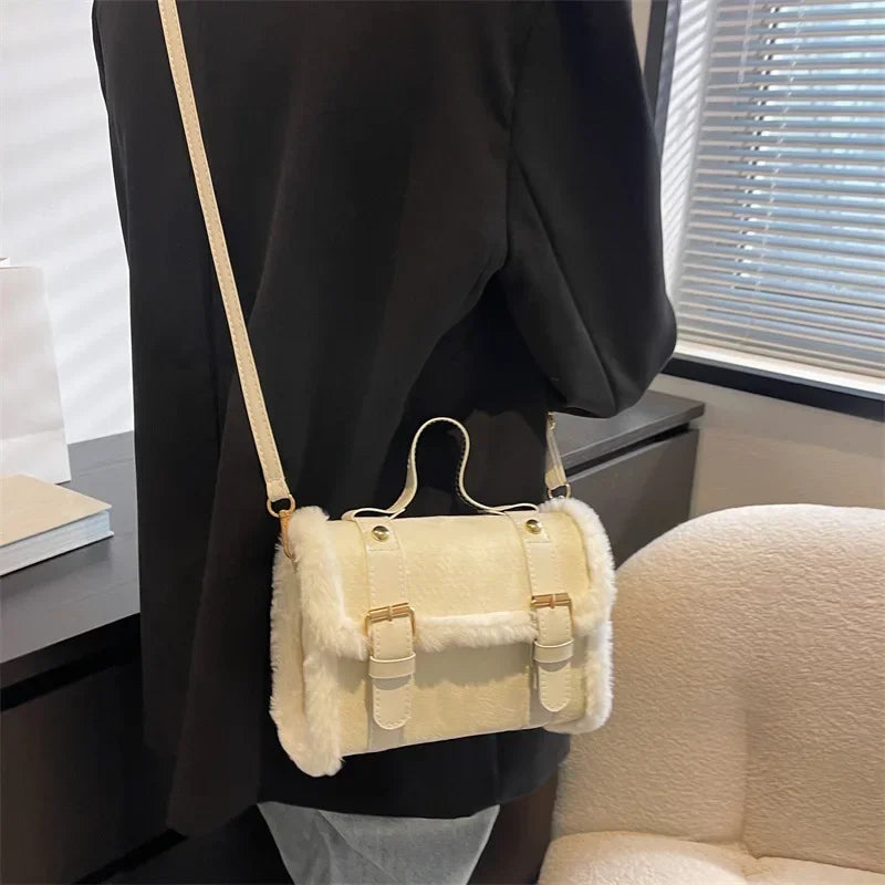 Harper | Cozy Faux-Fur Flap Shoulder Bag