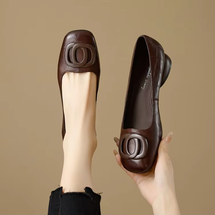 Jolie | Ballerinas with Square Toe and Buckle