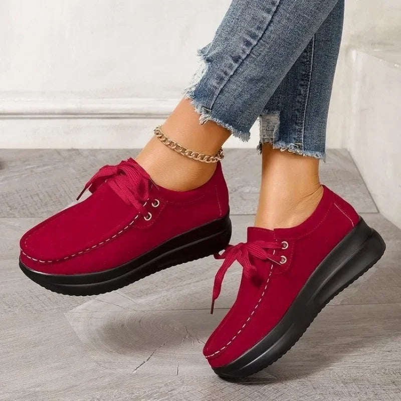 Amy | Lace Up Suede Shoes With Non Slip Sole