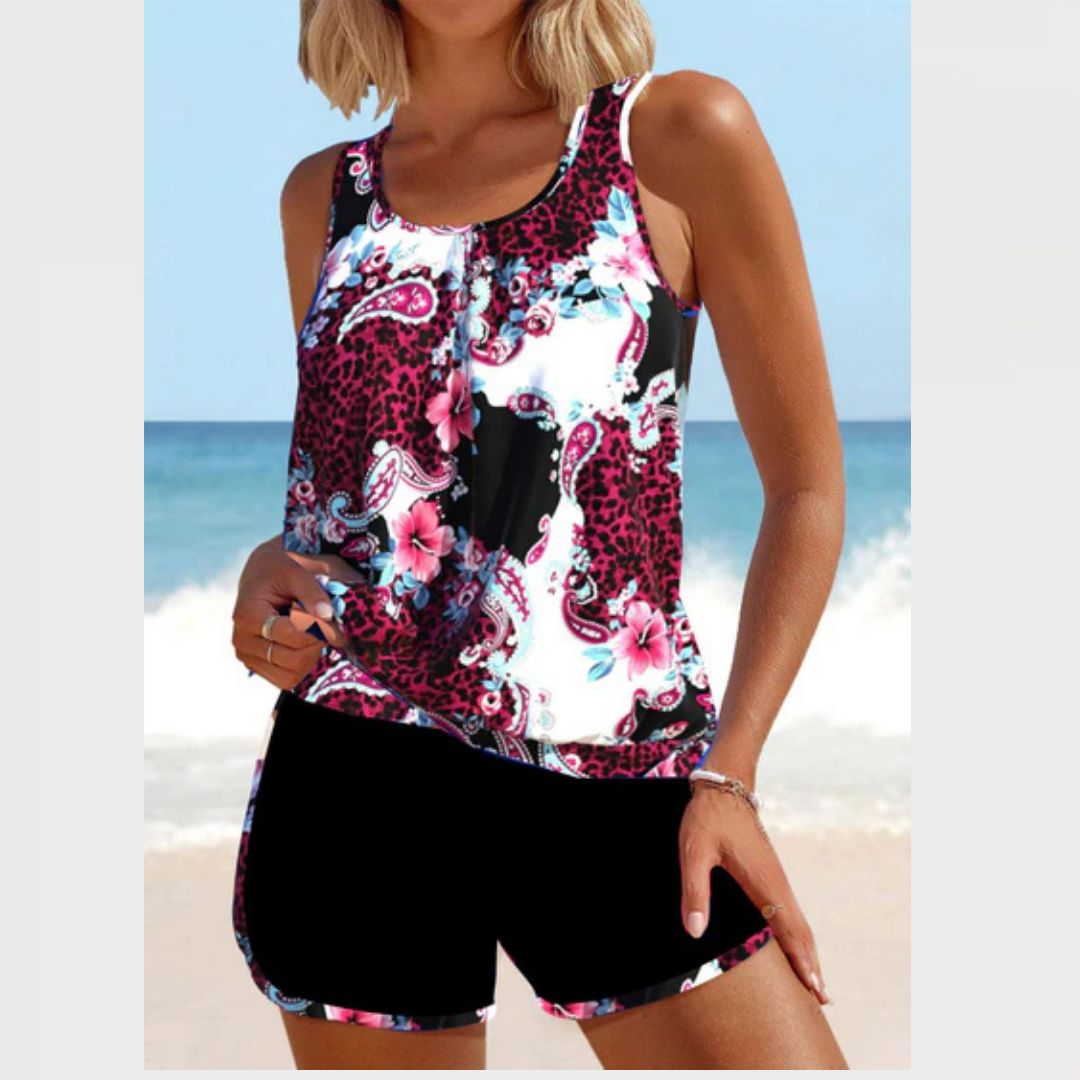 Lillian | Tankini Swimsuits Tummy Control Two Piece Blouson Bathing Suit