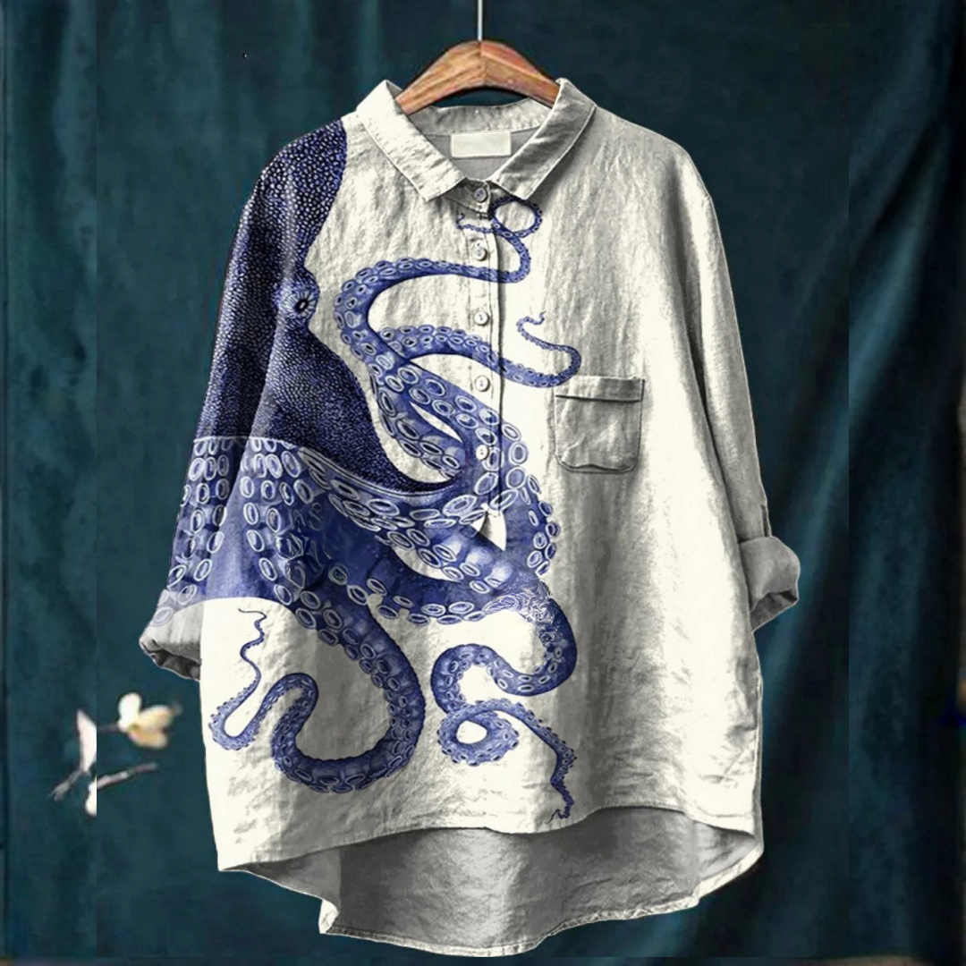 Patricia | Women's Deep Sea Octopus Tentacles Art Print Casual Shirt