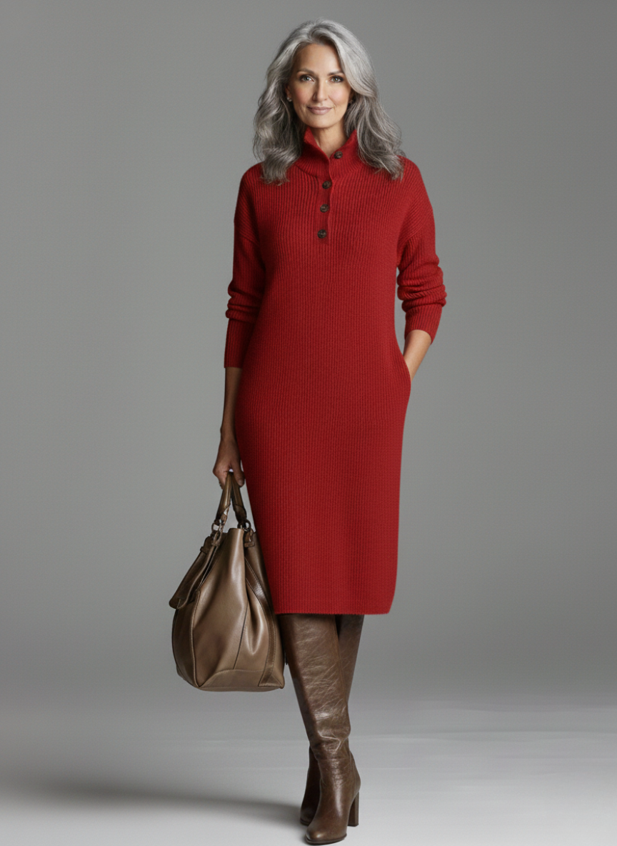 Arabella | Chic Ribbed Midi Dress