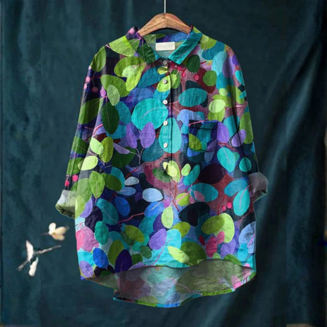Nancy | Summer Forest Art Printed Women's Casual Shirt