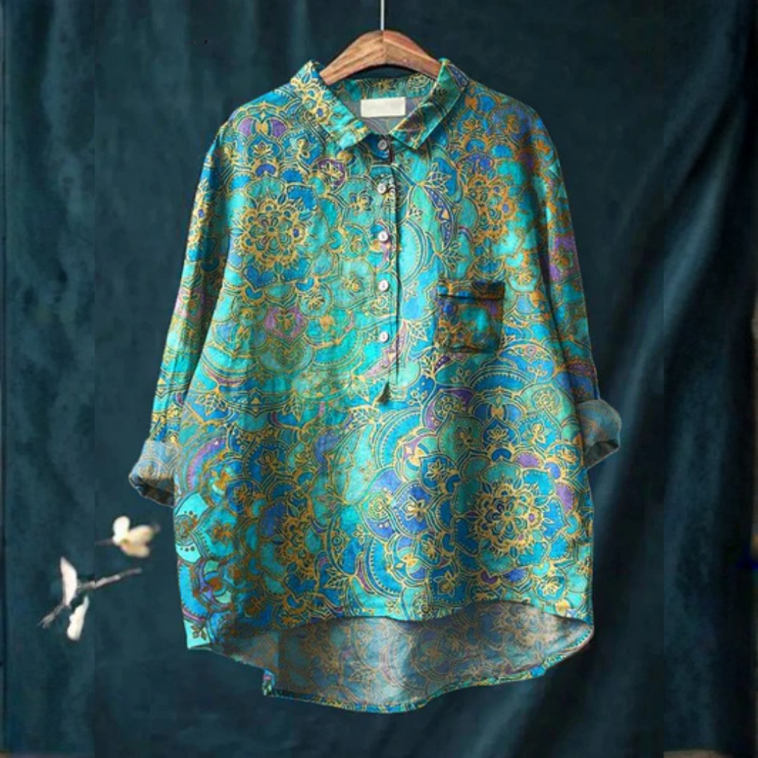 Samantha | Women's Retro Art Print Casual Shirt