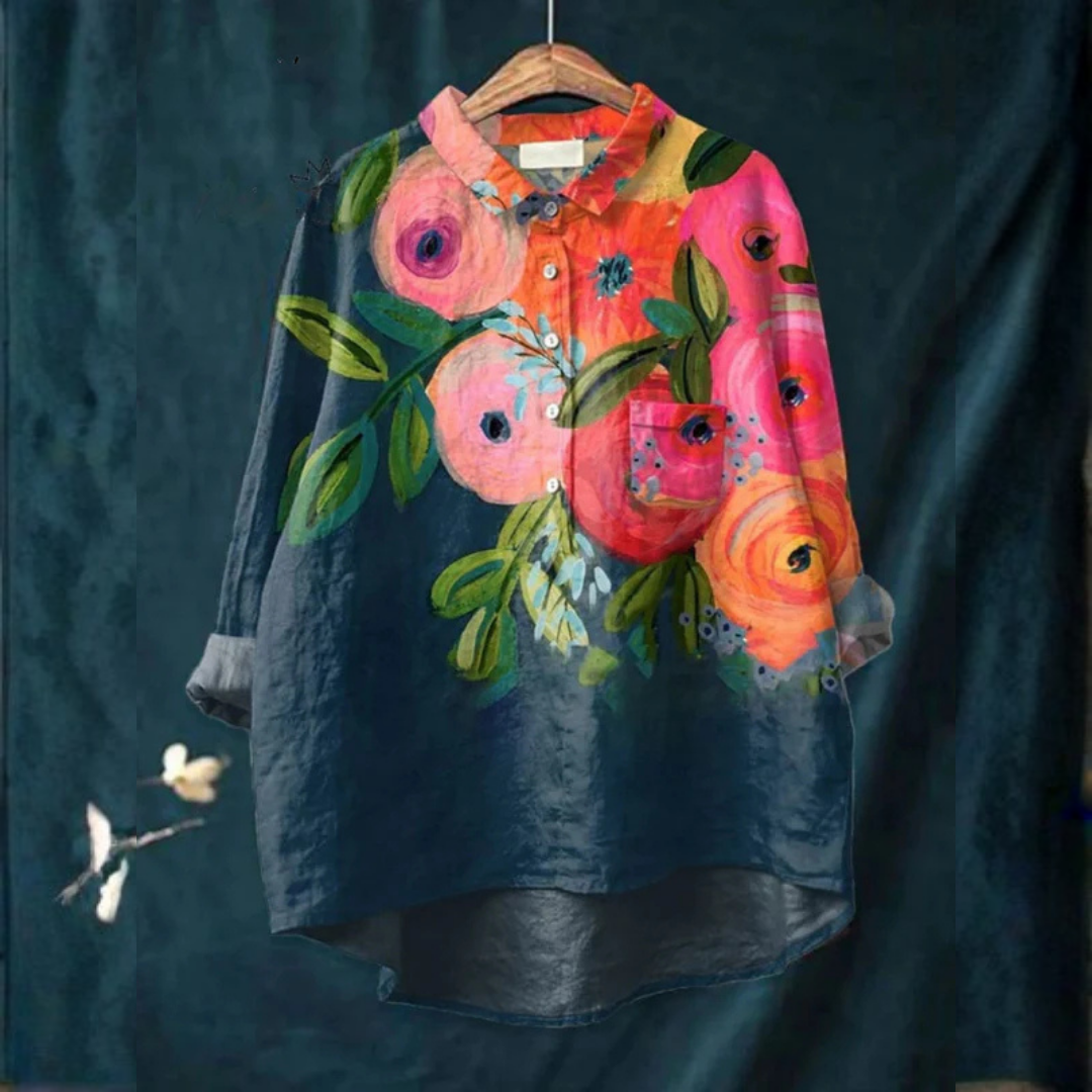 Betty | Women's Flower Art Print Casual Shirt