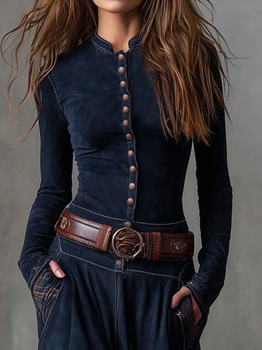 Veronica | Maxi Dress in Suede with Belt