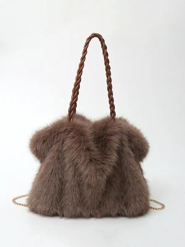 Adley | Plush Velvet Shoulder Tote