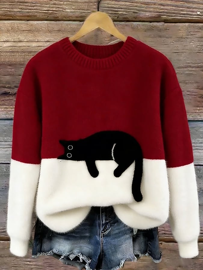 Julia | Women's Sweatshirt with Cat Graphic