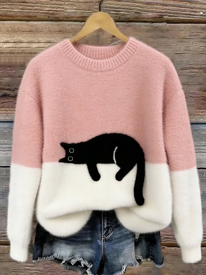 Julia | Women's Sweatshirt with Cat Graphic