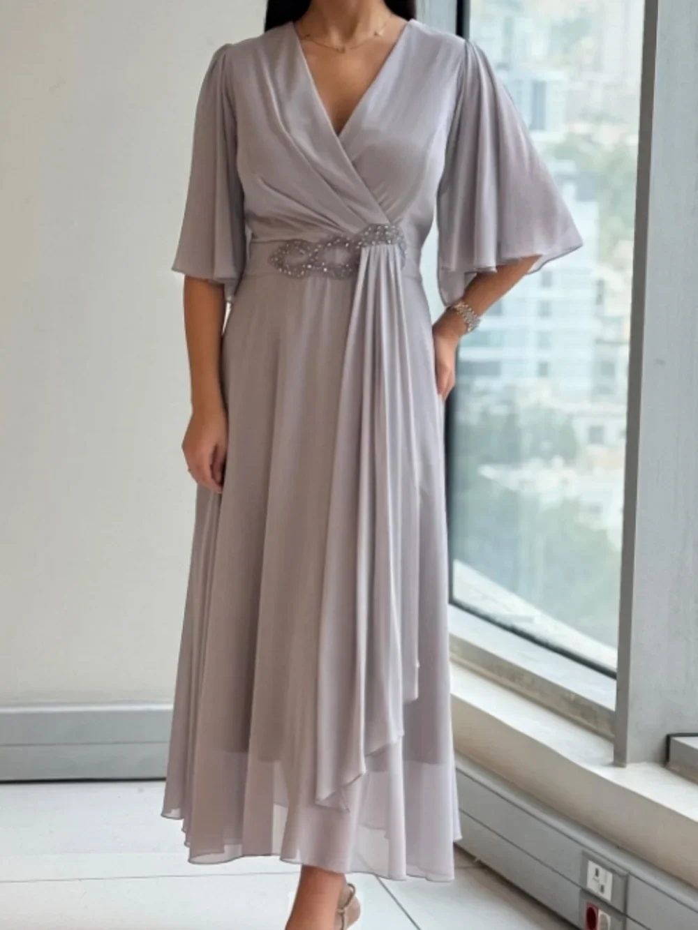 Chloe | Elegant Long Dress in Fabric
