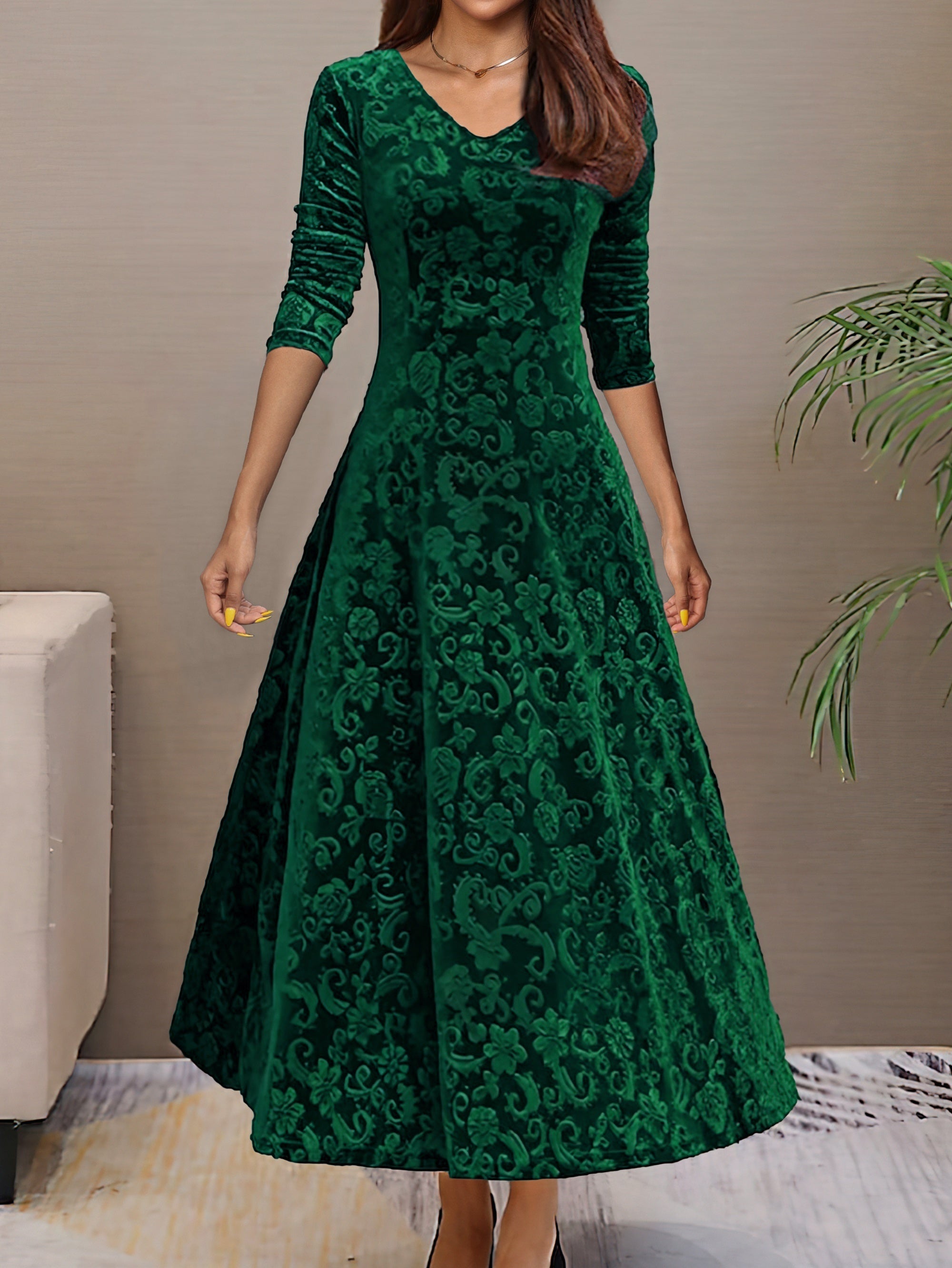 Kylie | Holiday Velvet Maxi Dress