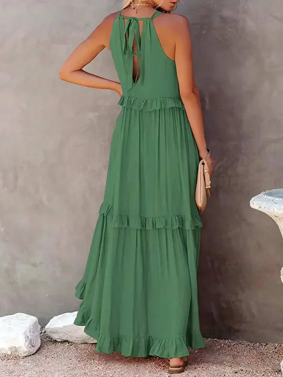 Robyn | Halter Ruffle Maxi Dress