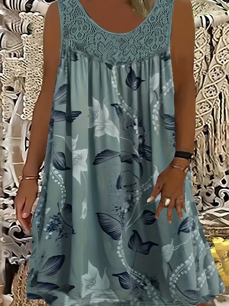 Savannah | Loose Sleeveless Maxi Dress With Round Neck