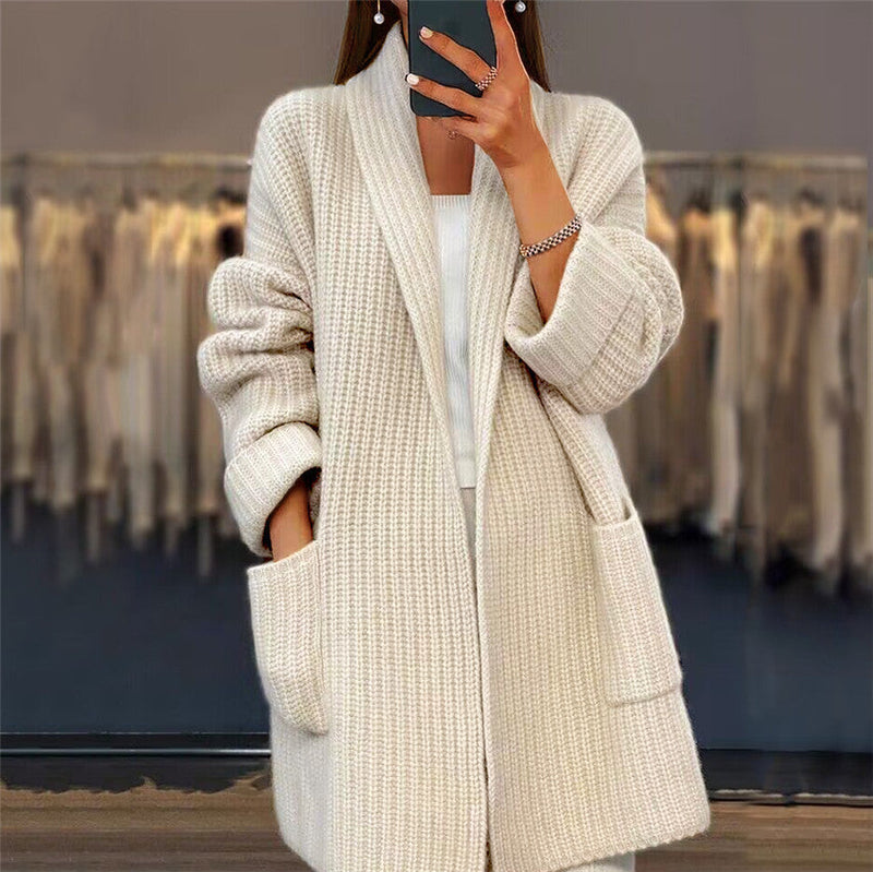 Nancy | Knitted Wool Cardigan With Pockets