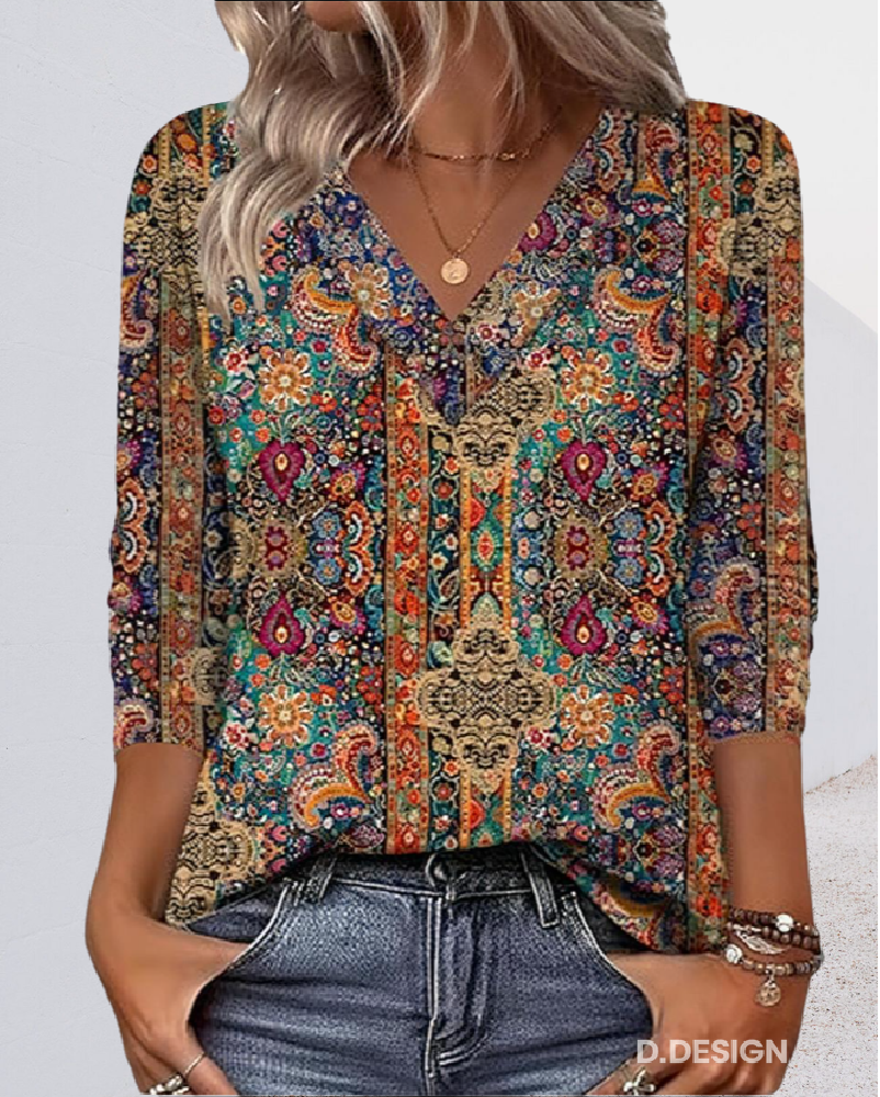 Charlotte | Printed Blouse V-Neck