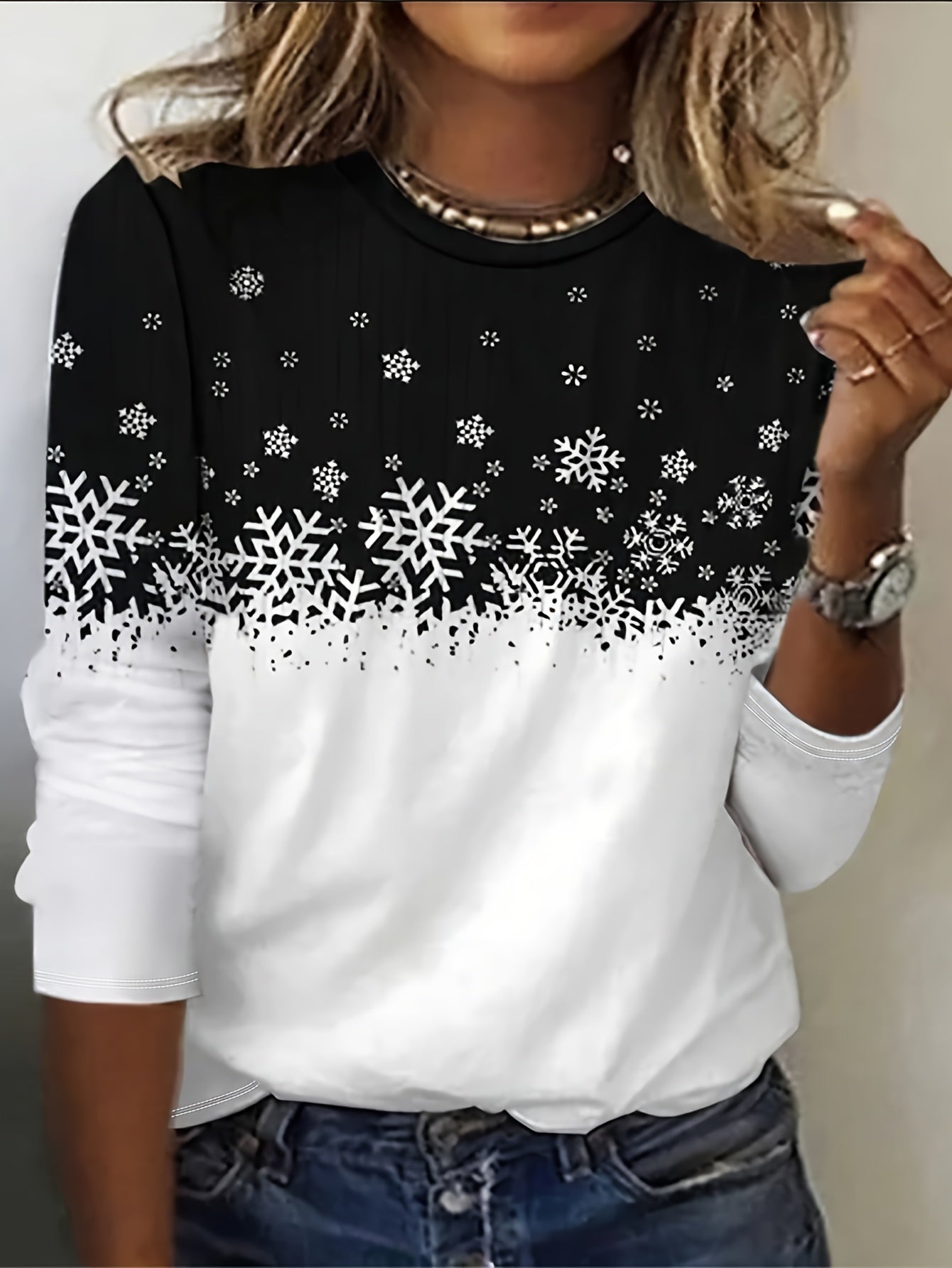 Savannah | Winter Print Long-Sleeve Top