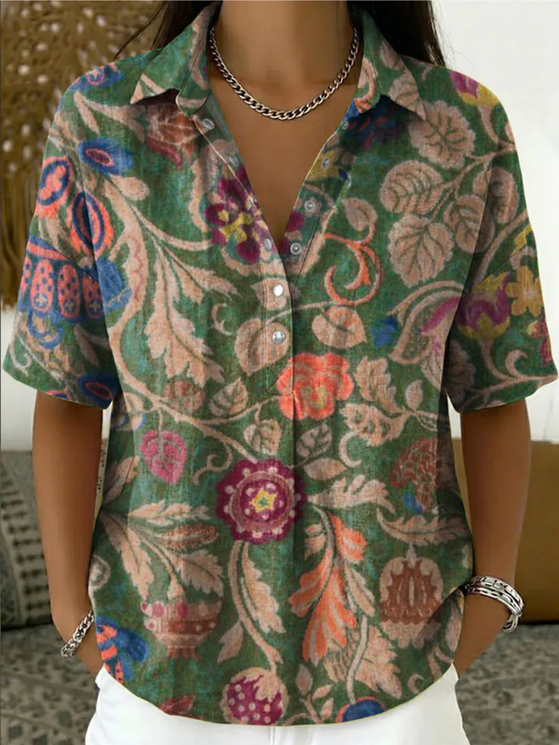 Addison | Blouse with Floral Print and Collar