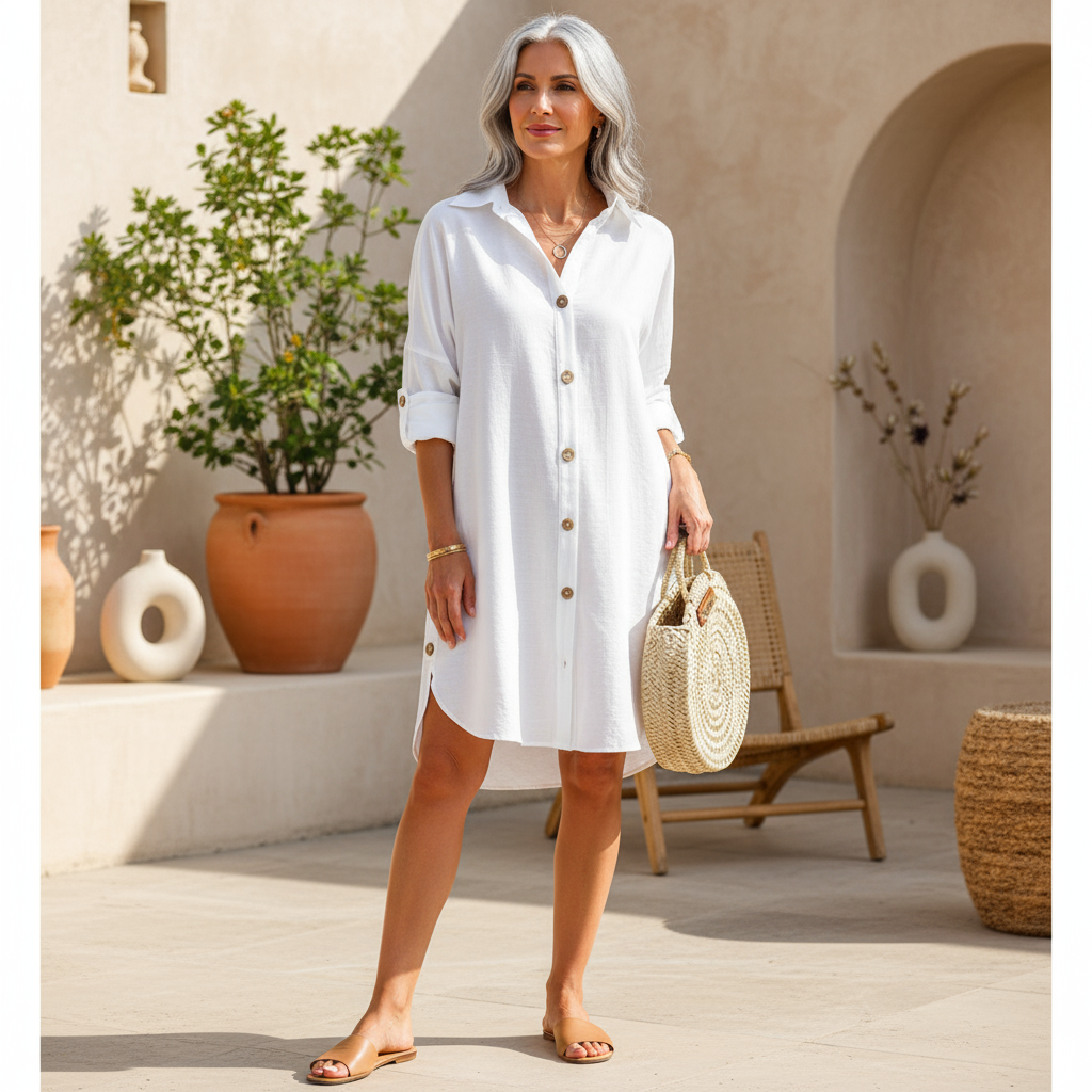 Claribel | Button-Up Shirt Dress