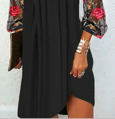 Margaret | Elegant Mini Dress With Sheer Sleeves
