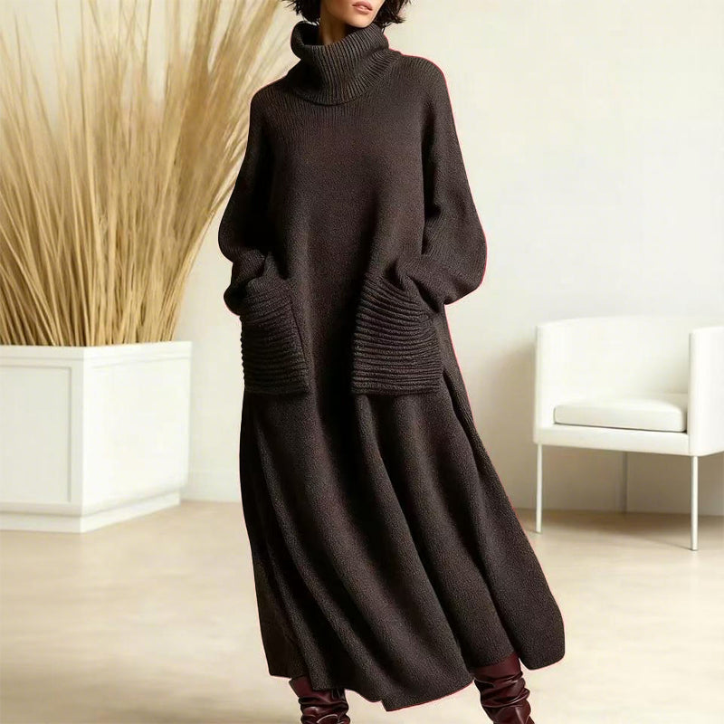 Nyla | Turtleneck Sweater Dress With Pockets