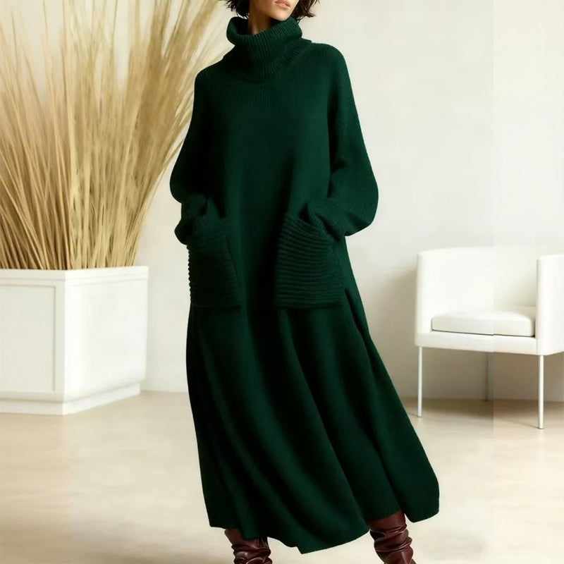 Nyla | Turtleneck Sweater Dress With Pockets