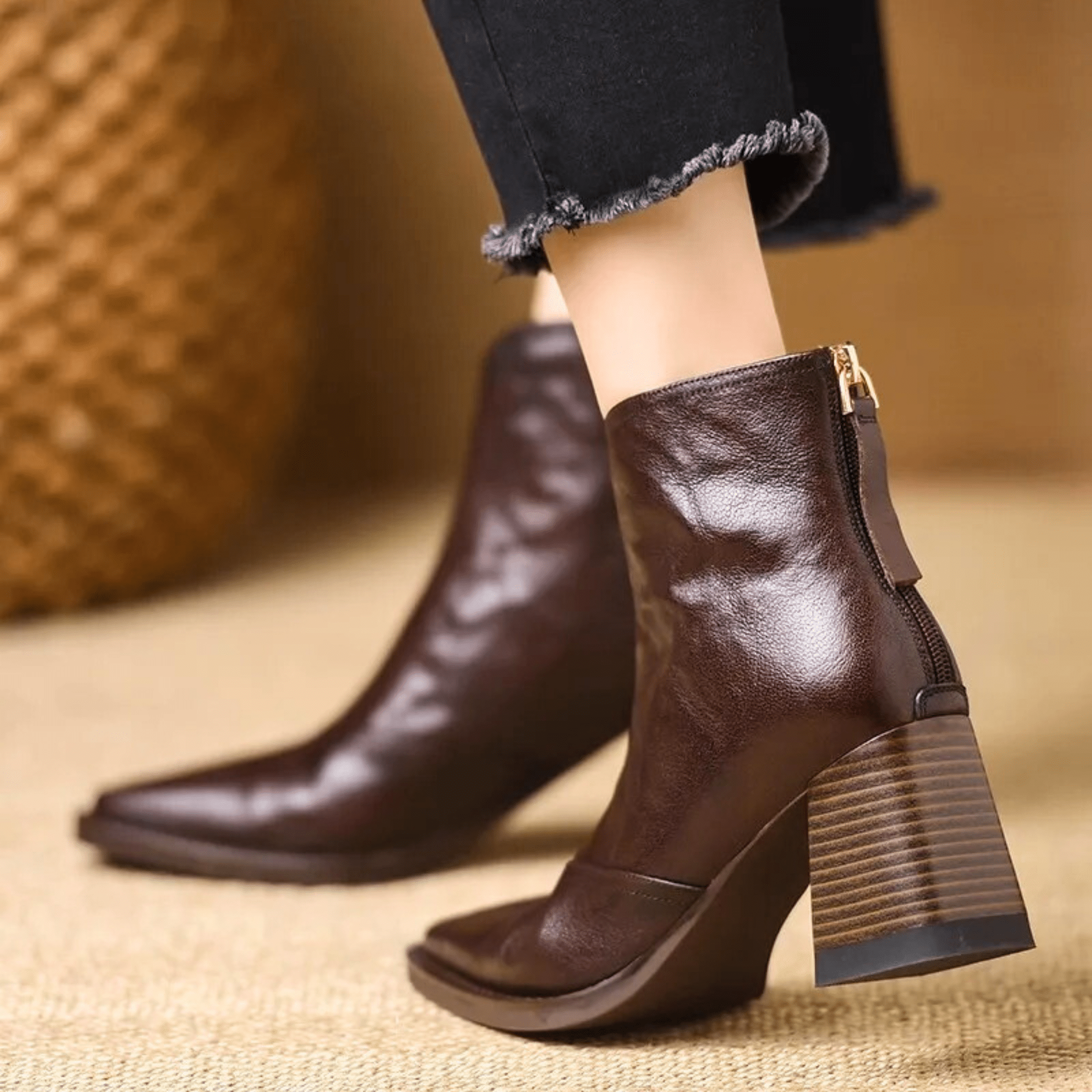 Indigo | Luxury Ankle Boots with Medium Heel